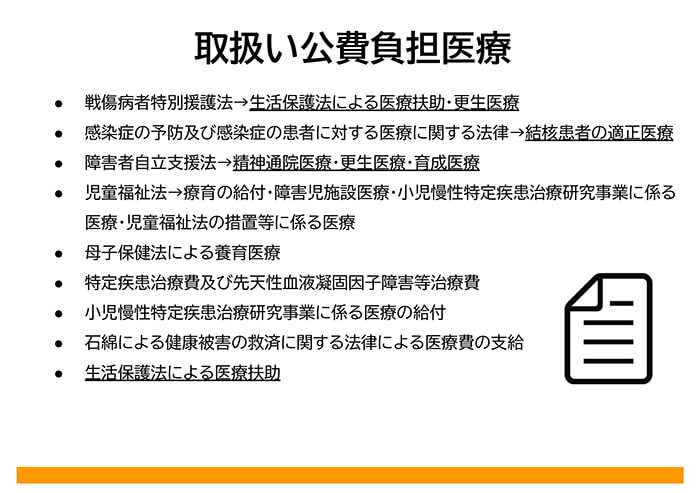 取扱い公費負担医療