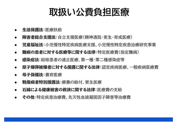 取扱い公費負担医療